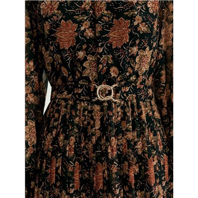 Платье макси из шифона с цветочным принтом, PL1754/esta