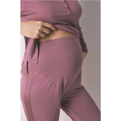 Pijama largo "maternity" rosa super soft