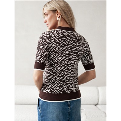 Джемпер жаккардовой вязки с кашемиром