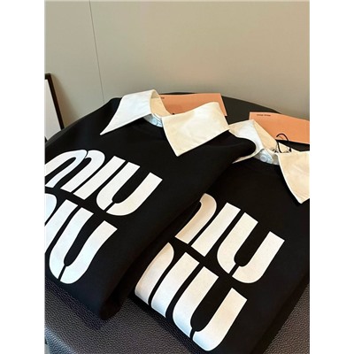 Женский свитшот с рубашечным воротником 2в1   МИУ МИ*У