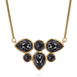 Кулон Эйва (кристаллы SW темно-серые; покрытие золото) 70см, Есть комплект