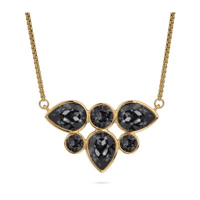 Кулон Эйва (кристаллы SW темно-серые; покрытие золото) 70см, Есть комплект