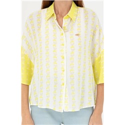 Kadın Neon Sarı Uzun Kollu Gömlek