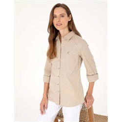 Kum Slim Fit Uzun Kollu Gömlek