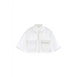 Camisa corta de lino Blanco