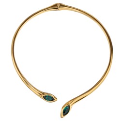 Колье Эдем (кристаллы SW зеленые; покрытие золото), Есть комплект