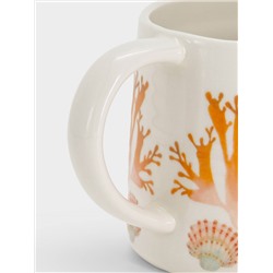 Кружка, 380 мл, фарфор P, белая/оранжевая, Морская жизнь, Ocean Life