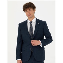 %100 Yün Lacivert Slim Fit Takım Elbise