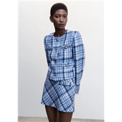 Minifalda tweed cuadros  -  Mujer | MANGO OUTLET Melilla