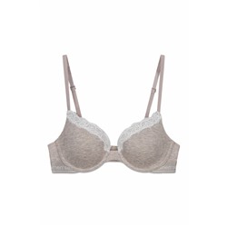 Sujetador clásico algodón canalé marrón BEAUTIFUL