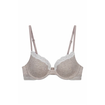 Sujetador clásico algodón canalé marrón BEAUTIFUL