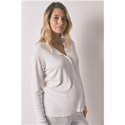 Pijama largo "maternity" punto azul