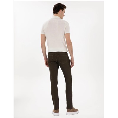 Kahverengi Slim Fit Jean Pantolon