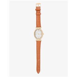 LADIES BROWN EMBOSSED STRAP WATCH