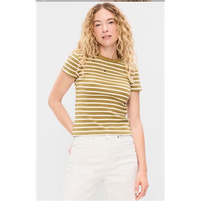 Snug Crew-Neck Ribbed T-Shirt