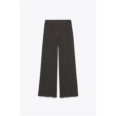 TEXTURED WIDE-LEG TROUSERS
