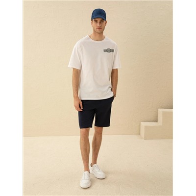 Lacivert Slim Fit Örme Şort