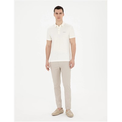 Bej Slim Fit Kanvas Pantolon