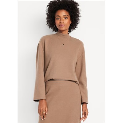 Cozy Mock-Neck Tunic Sweater
