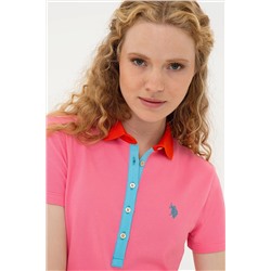 Kadın Pembe Basic Polo Yaka Tişört