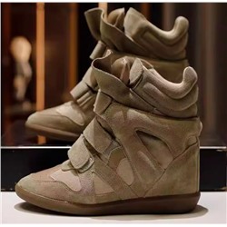 Женские кроссовки с высоким голенищем натуральная кожа