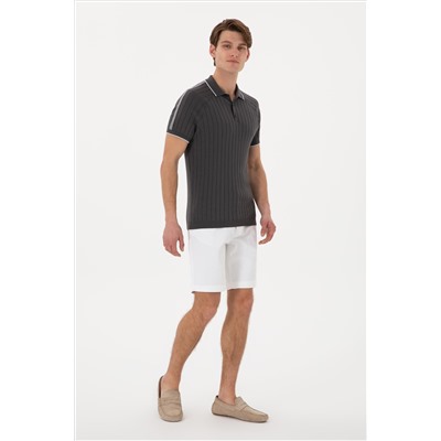 Erkek Slim Fit Bisiklet Yaka Antrasit Tişört