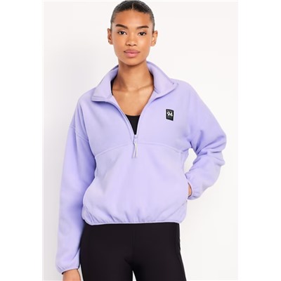 Oversized Performance Microfleece Cropped Half Zip