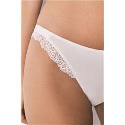 Braga brasileña tira algodón canalé blanca