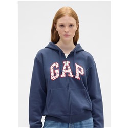 Relaxed Gap Logo Zip Hoodie