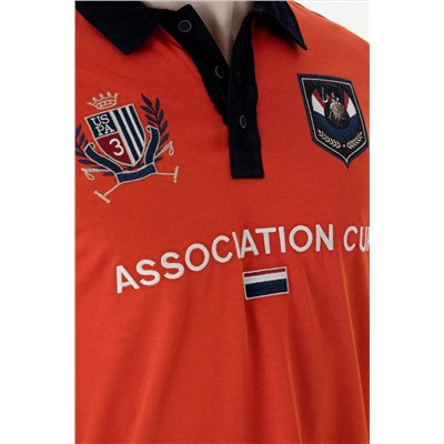 Erkek Kiremit Polo Yaka Sweatshirt