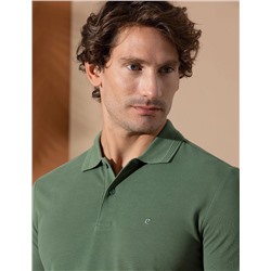 Haki Slim Fit Polo Yaka Basic Tişört