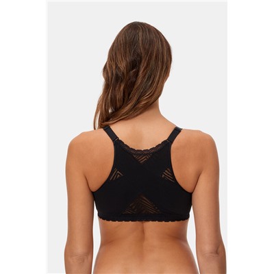 Sujetador negro postural sin aros cierre delantero