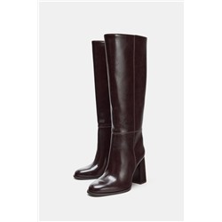 BLOCK HEEL KNEE-HIGH BOOTS