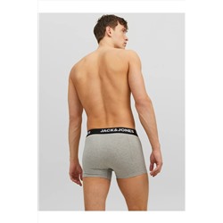 Jack & Jones Erkek 3'lü Düz Renk Boxer Paketi