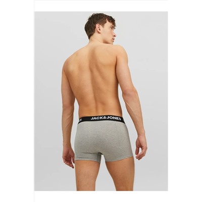 Jack & Jones Erkek 3'lü Düz Renk Boxer Paketi