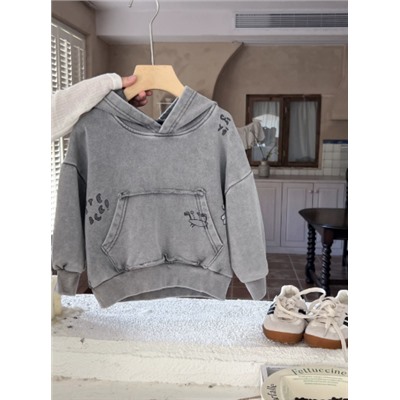Модная толстовка с капюшоном и жареным граффити для мальчиков