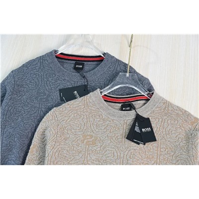 Мужской однотонный шерстяной свитер БОС*С