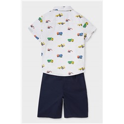 Set - Hemd und Shorts - Leinen-Mix