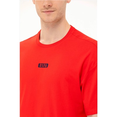Erkek Kırmızı Oversize Bisiklet Yaka Tişört