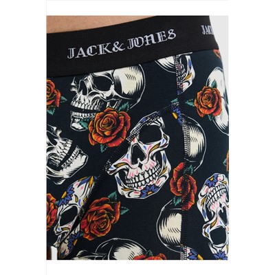 Jack & Jones Jack Jones Jacmurphy Skull Trunks 3 Pack Erkek Mavi Boxer 12283379-07