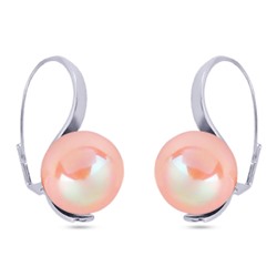 Серьги (Майорка 16мм нежный персик; покрытие родий), Есть комплект
