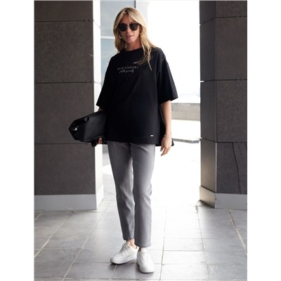 Футболка свободного кроя с авторским принтом