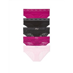 5-Pack Cotton Logo Hiphugger Panties
