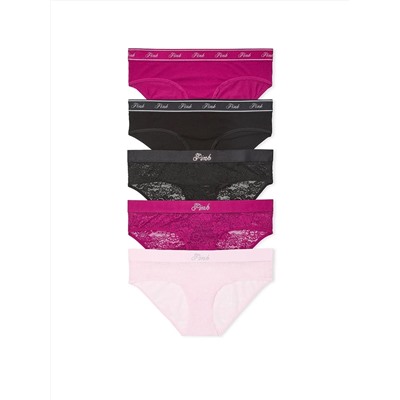 5-Pack Cotton Logo Hiphugger Panties