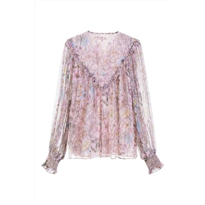 Blusa de seda Rosa claro