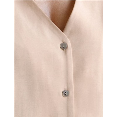 Укороченная блузка с V вырезом из плотного лиоцелла