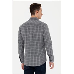 Erkek Gri Uzun Kollu Gömlek