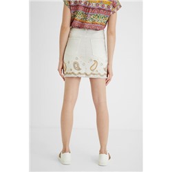 Falda corta vaquera paisley