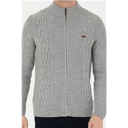 Erkek Gri Melanj Triko Hırka