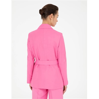 Pembe Keten Karışımlı Regular Fit Ceket